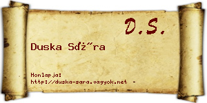 Duska Sára névjegykártya